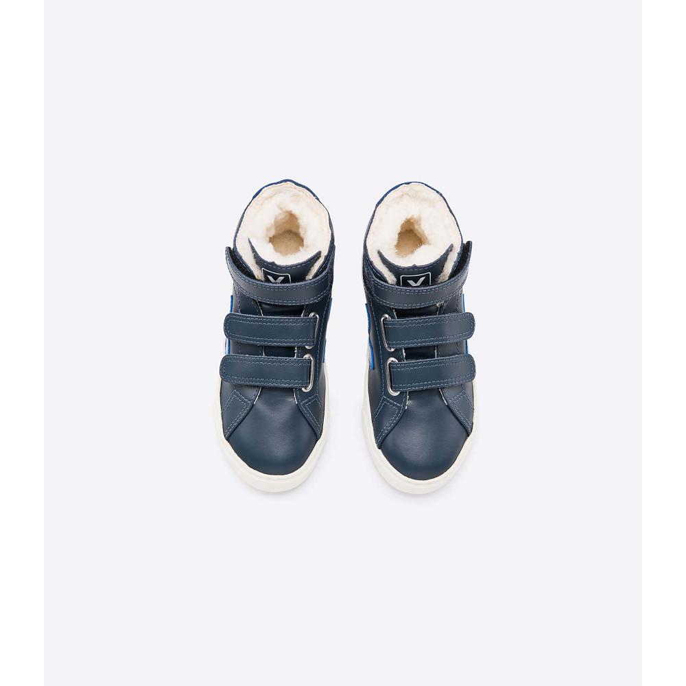 Veja ESPLAR MID FURED LEATHER Magasszárú Gyerek Blue/Navy | HU 691BEX